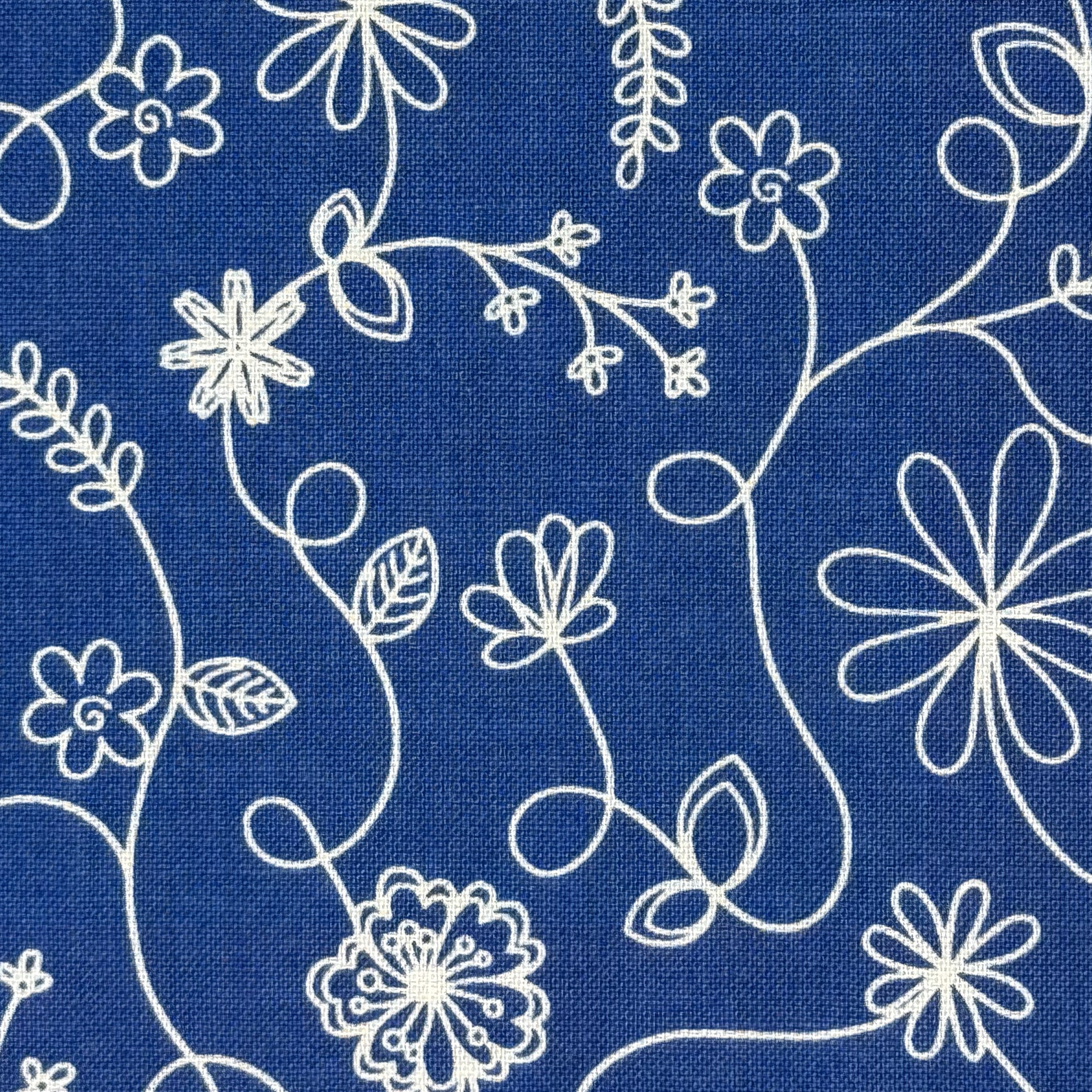 Deep Blue Swirl Floral