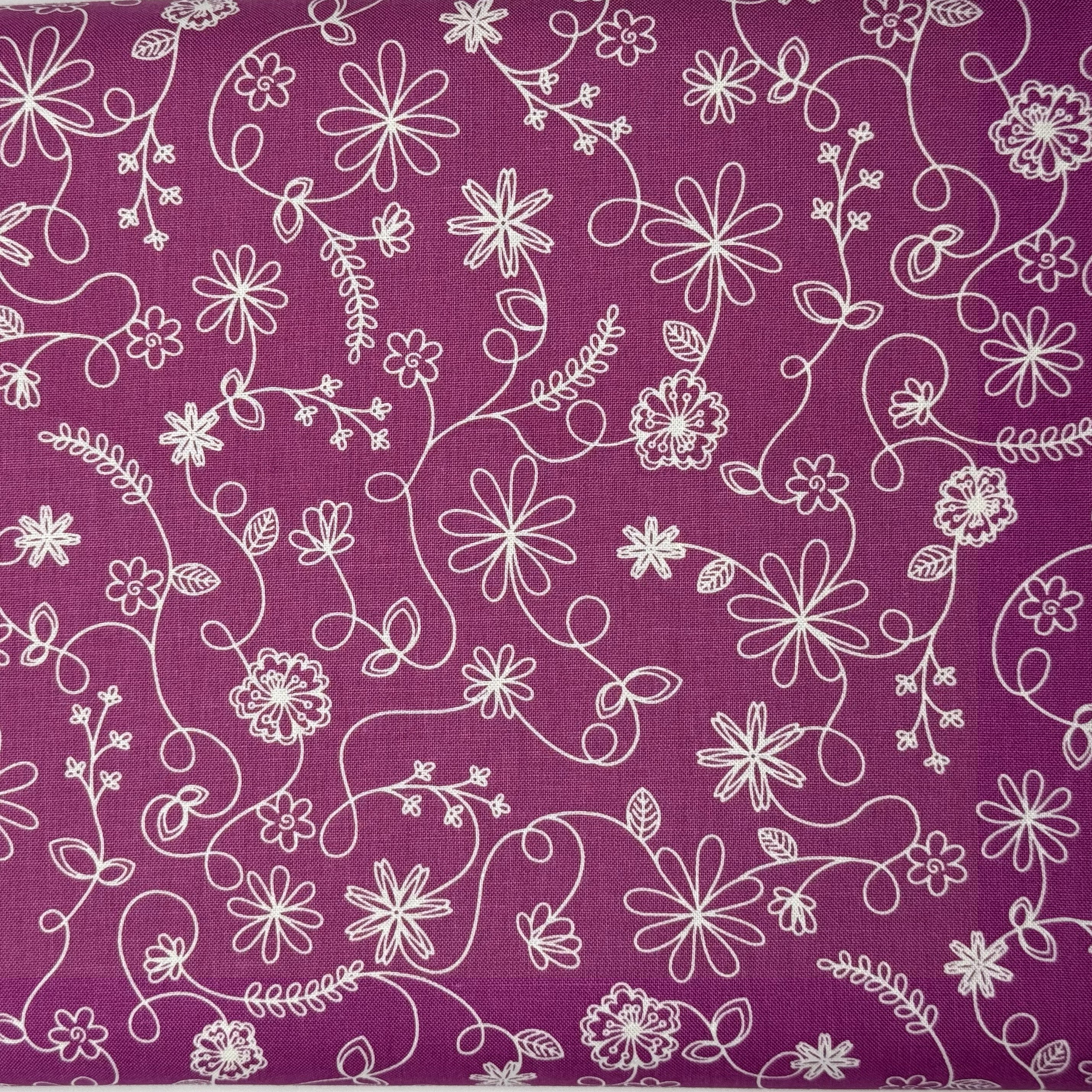 Violet Red Swirl Floral
