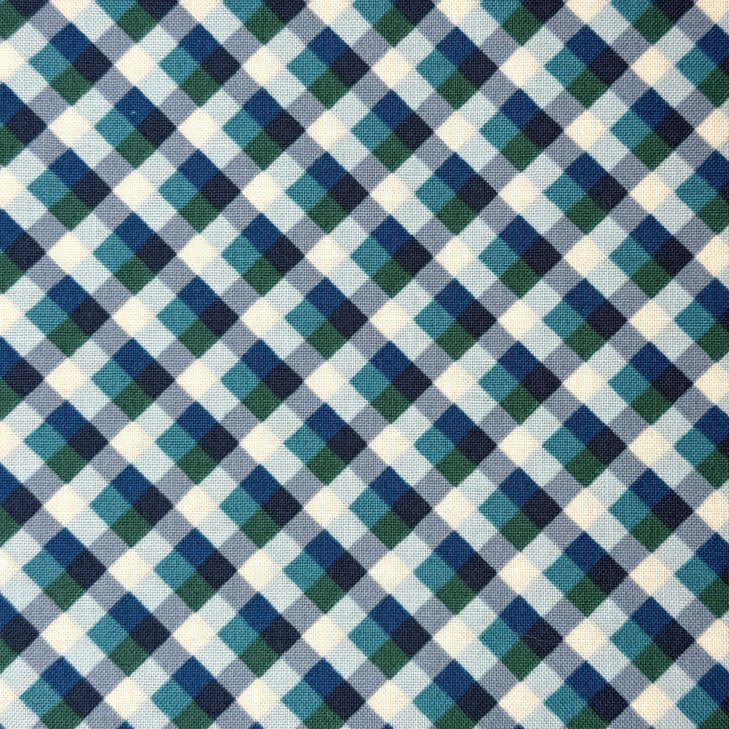 Picnic Gingham Check - Blue, Green, Ivory