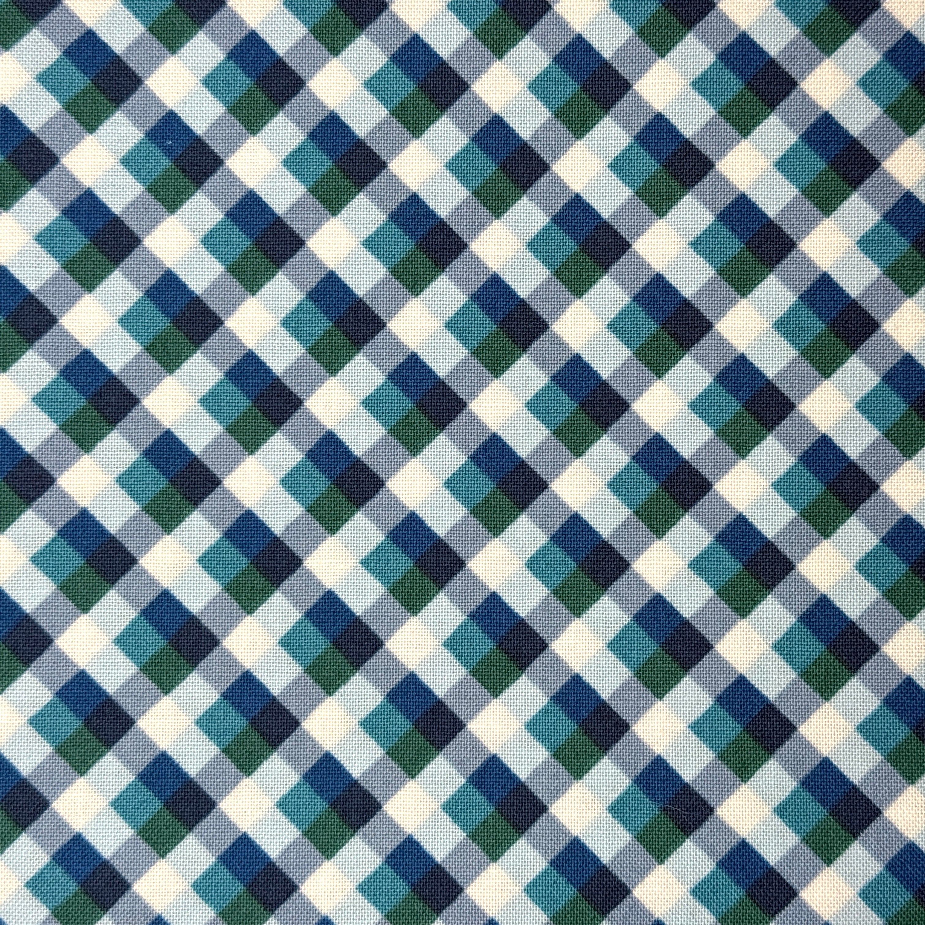 Picnic Gingham Check - Blue, Green, Ivory