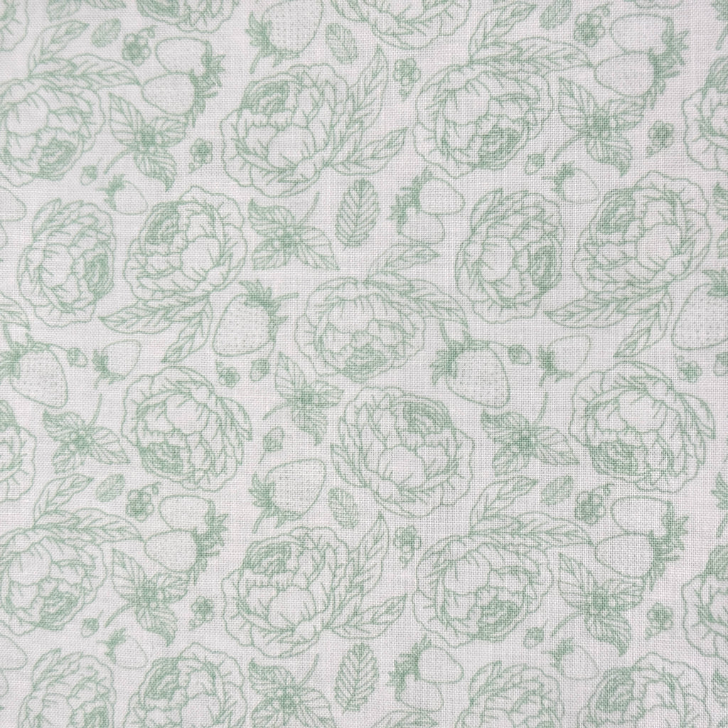 Roses and Strawberries - Light Green