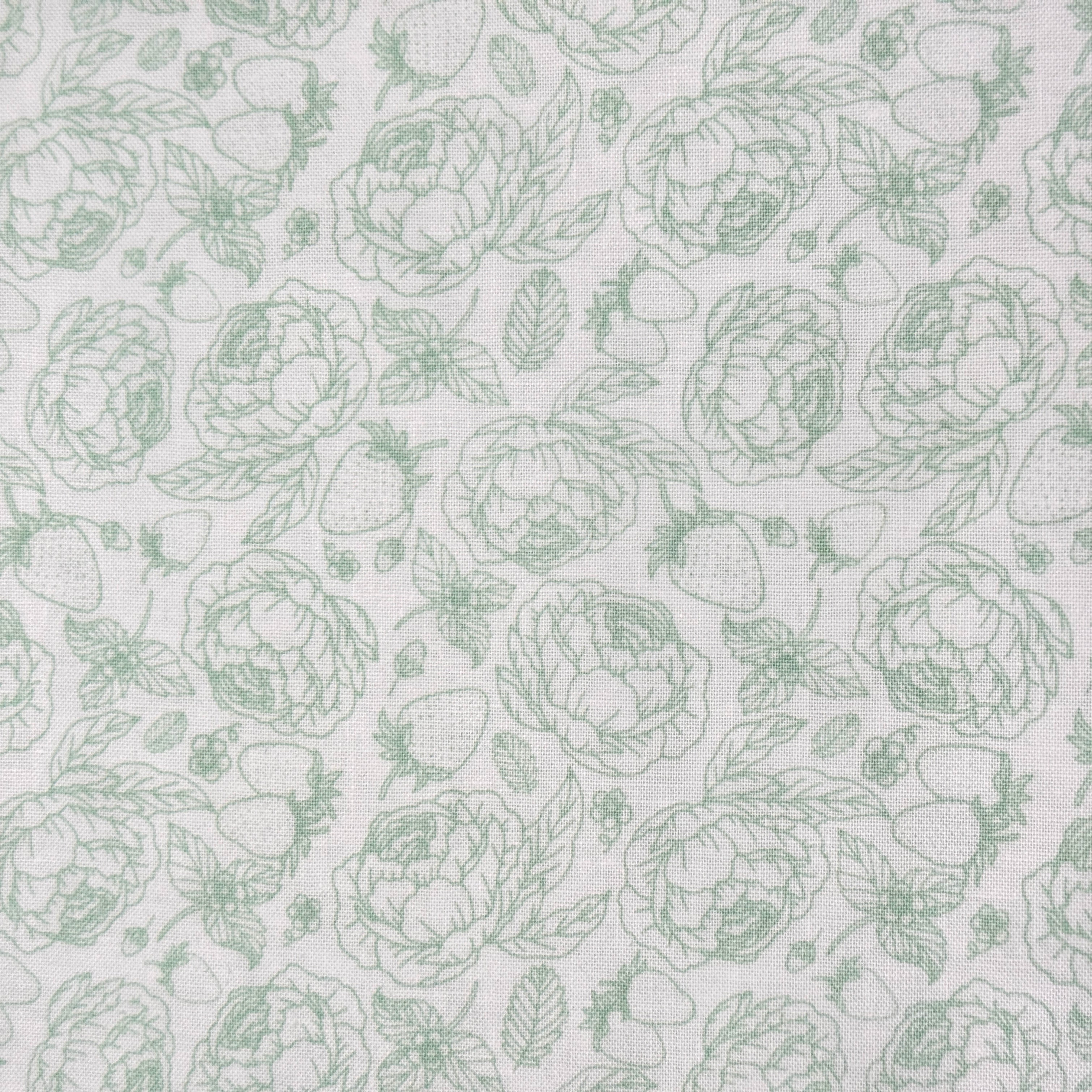 Roses and Strawberries - Light Green